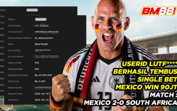 SINGLE BET MEXICO WIN BERHASIL TEMBUS 90 JUTA! USERID LUTF**** BUKTI HOKI BOLA DI BM88